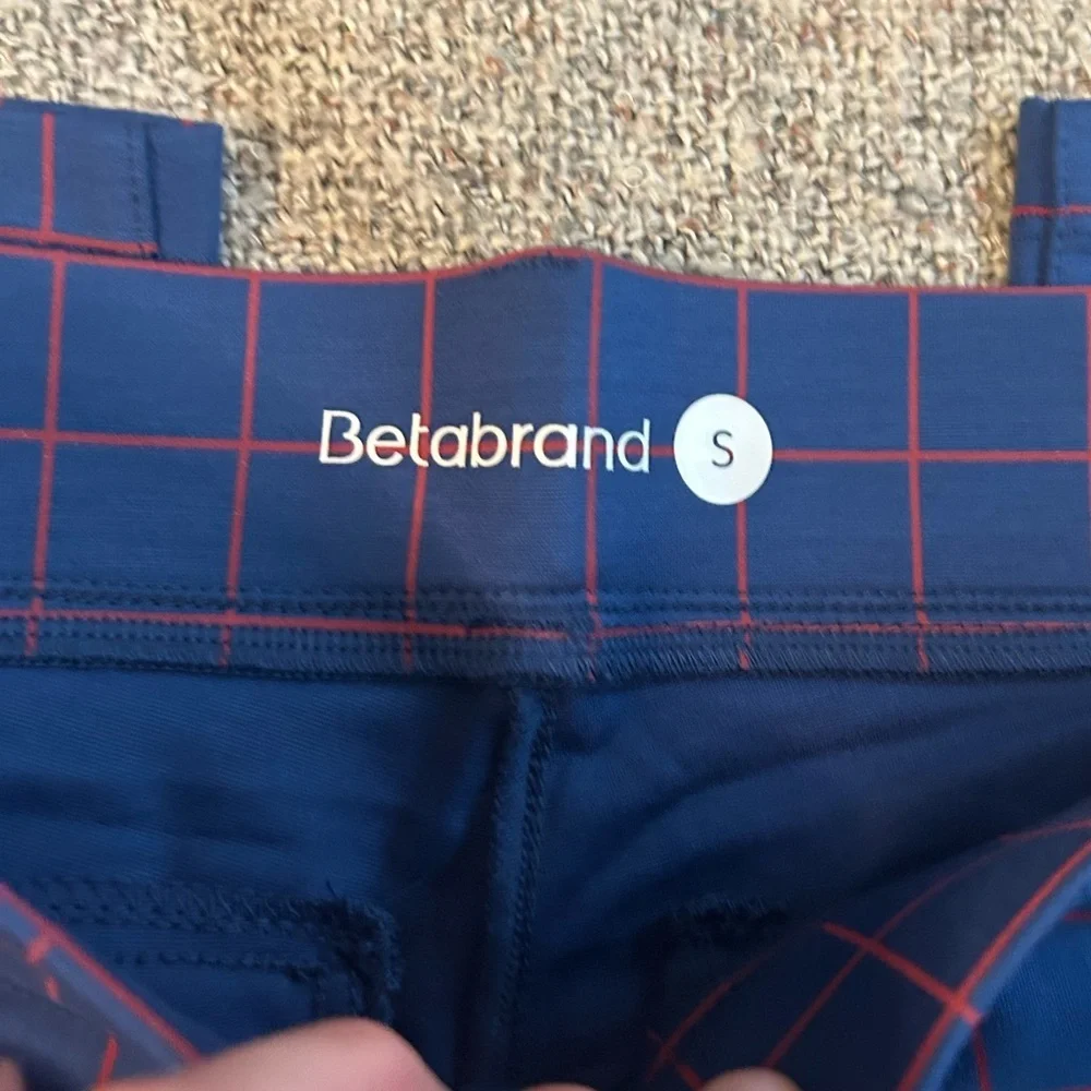 Betabrand Blue and Red Windowpane Pant - Picture 4 of 5